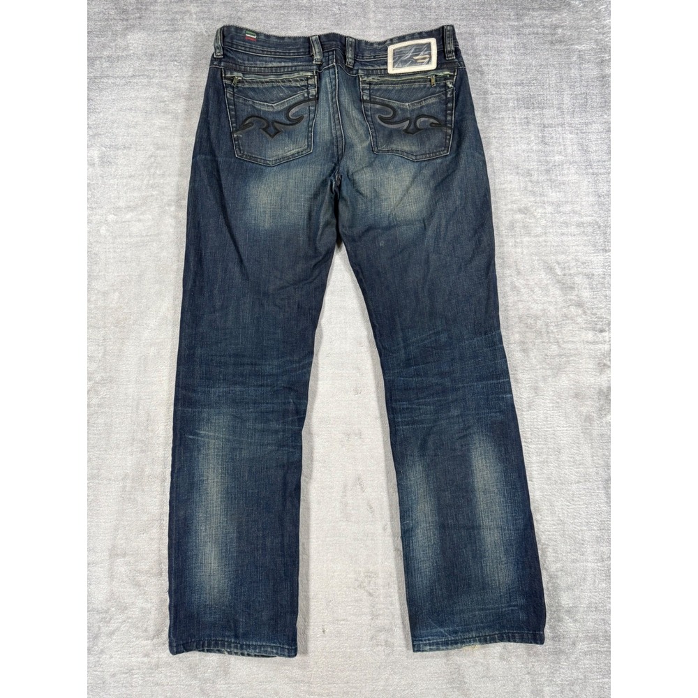 Diesel Jeans Mens 33 Blue Straight Leg Made In Italy Zipper Pocket Y2K Grunge